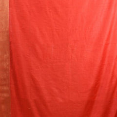 Handloom Tussar Munga Silk Handloom Blend Red Saree - View 5