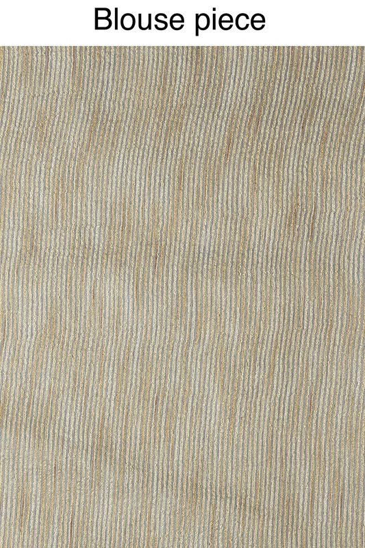 Striped Handloom Bhagalpuri Kota Silk Bollywood Saree (Grey) - View 2
