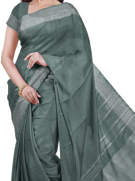 Bhagalpuri Handloom Cotton-Linen Blend Saree Combo (Pack Of 2) With Running Unstiched Blouse Piece - View 5