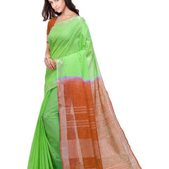 Bhagalpuri Handloom Pure Cotton Two Dye Saree With Running Unstitched Blouse Piece - View 4