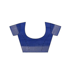 Cobalt Blue women's Bhagalpuri Handloom Linen Blend Saree And Variation Of Colors With Running Unstiched Blouse Piece - View 3