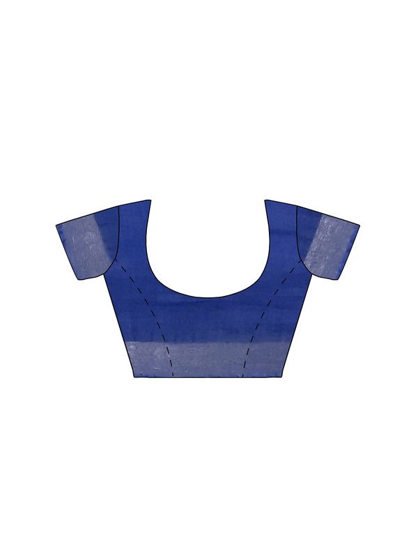 Cobalt Blue women's Bhagalpuri Handloom Linen Blend Saree And Variation Of Colors With Running Unstiched Blouse Piece - View 3