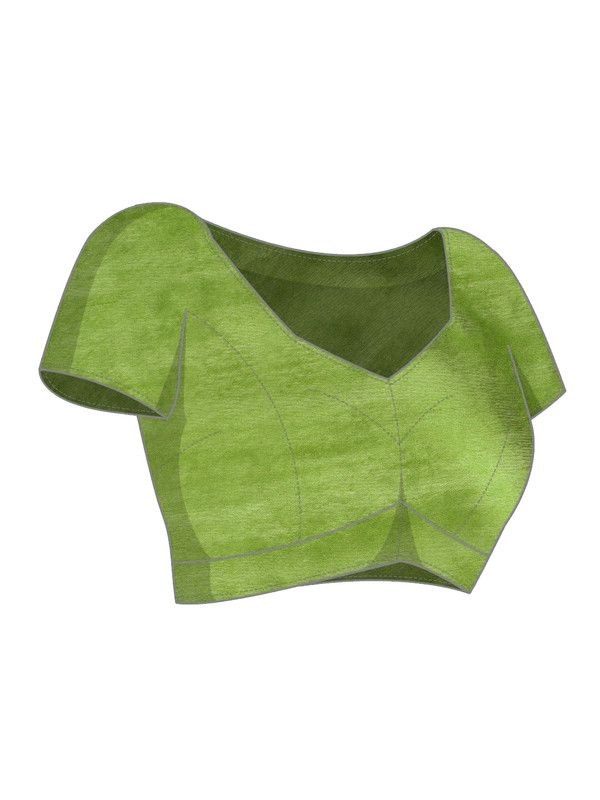 Green Bhagalpuri women's Kota Art Silk Saree With Blouse Piece - View 3