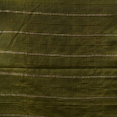 Bhagalpuri Semi Tussar Silk Handloom Two Dye Saree (Poppy_Pink & Thatchy_Green) - View 5