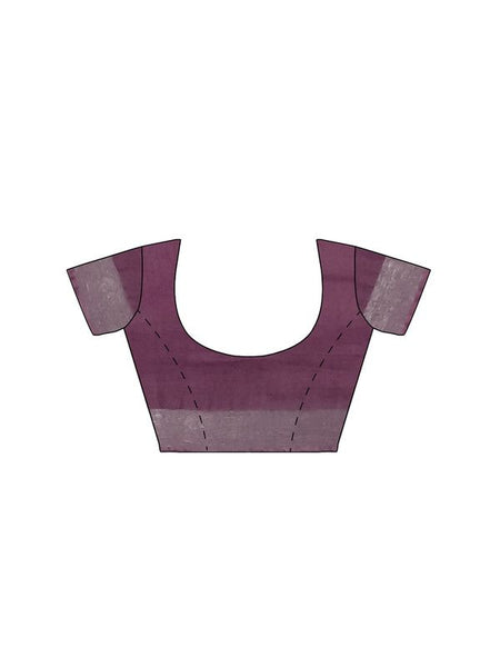 Quinacridone Magenta women's Bhagalpuri Handloom Linen Blend Saree And Variation Of Colors With Running Unstiched Blouse Piece - View 3