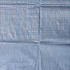 Mangalgiri Cotton Silk Glausious Blue Handloom Check Saree - View 4