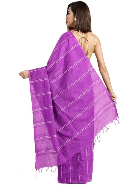 Electric Purple Bhagalpuri women's Kota Art Silk Saree With Blouse Piece