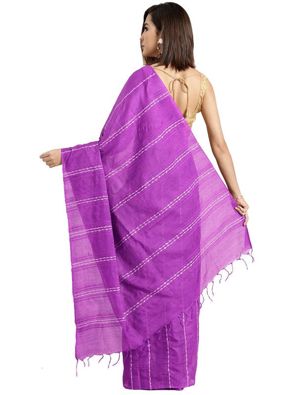 Electric Purple Bhagalpuri women's Kota Art Silk Saree With Blouse Piece