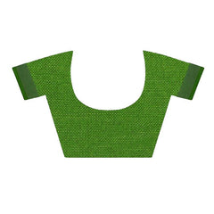 Green women's Bhagalpuri Handloom Blend Linen-Cotton Saree With Running Unstitched Blouse Piece Free Size Variation Of Colors - View 7