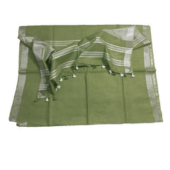 Reseda Green women's Bhagalpuri Linen Saree With Blouse Piece - View 4