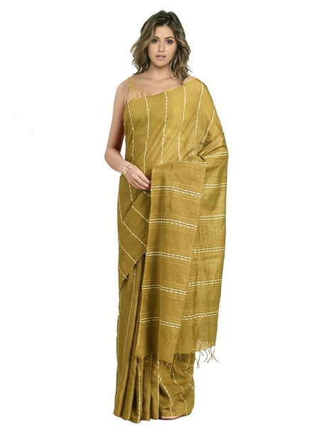Citron Bhagalpuri women's Kota Art Silk Saree With Blouse Piece