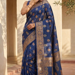 Eri Tussar Silk Handloom Banarasi Saree with Rich Zari Weaving - View 2