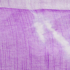 Electric Purple women's Bhagalpuri Handloom Linen Blend Tie-Dye (Sibory Dye) Saree With Running Unstiched Blouse Piece - View 3