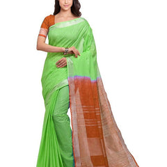 Bhagalpuri Handloom Pure Cotton Two Dye Saree With Running Unstitched Blouse Piece