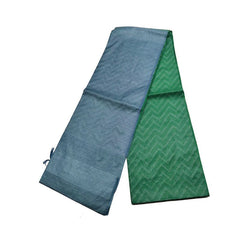 Handloom Semi Tussar Silk Two Dye Bhagalpuri Saree for women's with Striped Pallu (12503 Maya_Blue & Shamrok_Green)