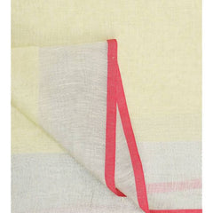 Handloom Linen Cotton Blend Contrast Pallu Bhagalpuri Saree for Women (Creame-Pink) - View 4