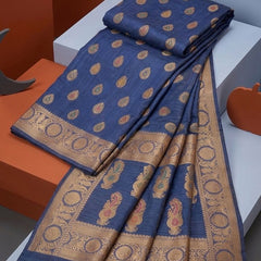 Eri Tussar Silk Handloom Banarasi Saree with Rich Zari Weaving - View 5