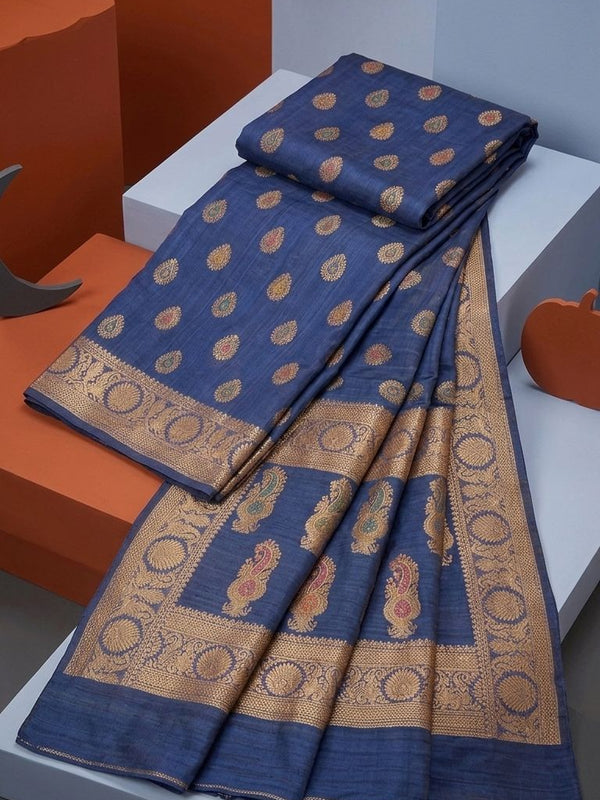 Eri Tussar Silk Handloom Banarasi Saree with Rich Zari Weaving - View 5