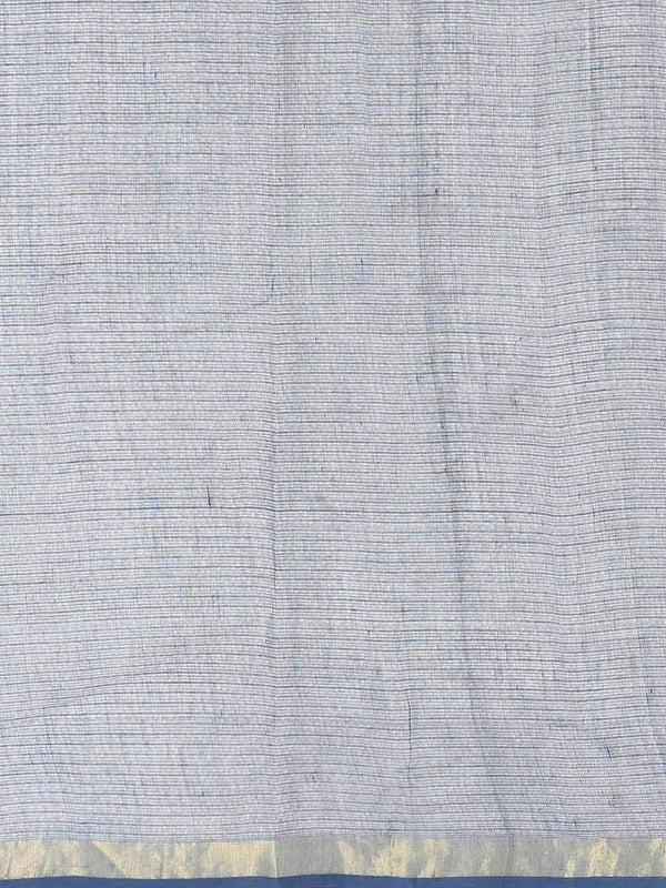 Handloom Art Silk Organza Net Two Dye Blue and Cyan Bhagalpuri Saree - View 4