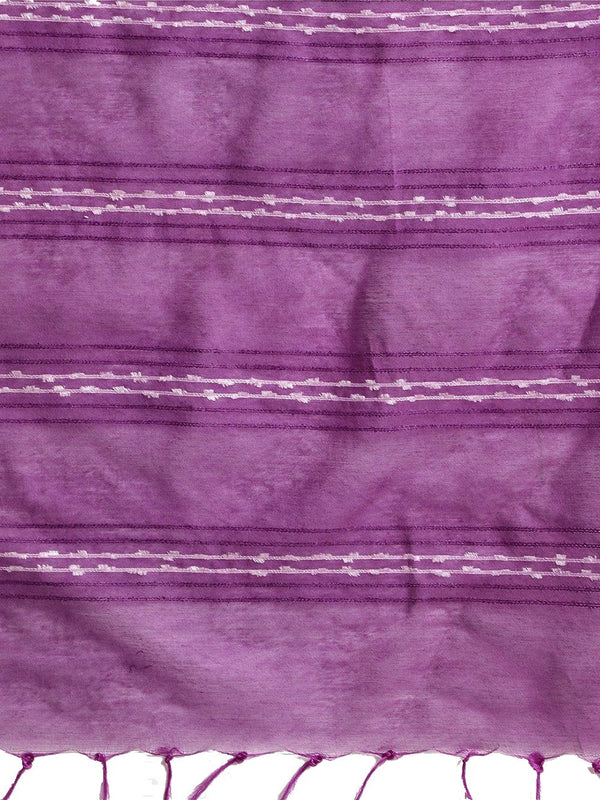 Perpureus Purple women's Kota Art Silk Bhagalpuri Saree With Blouse Piece - View 4