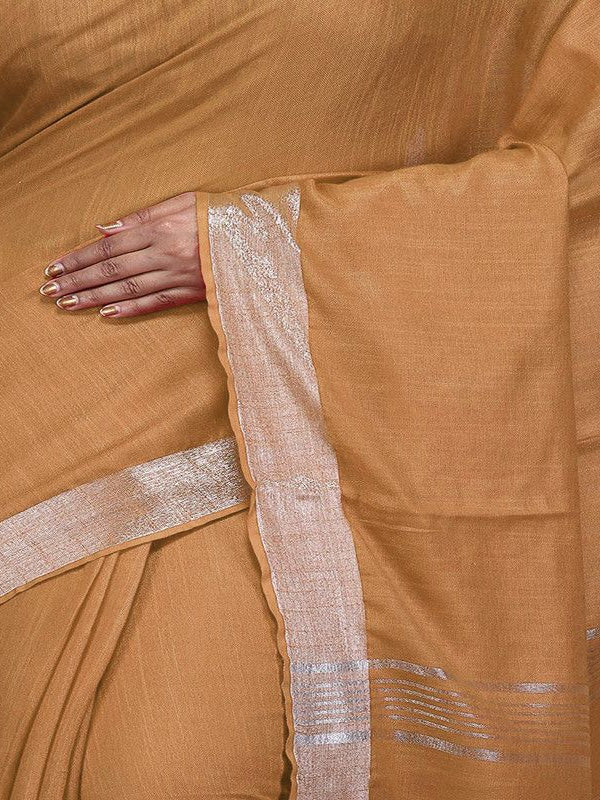 Bhagalpuri women's Handloom Linen Cotton Ethnic Wear Saree With Running Unstitched Blouse Piece - View 3