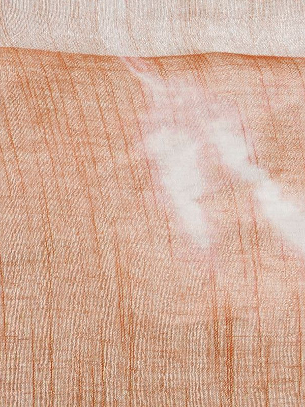 Orange women's Bhagalpuri Handloom Linen Blend Tie-Dye (Sibory Dye) Saree With Running Unstiched Blouse Piece - View 6