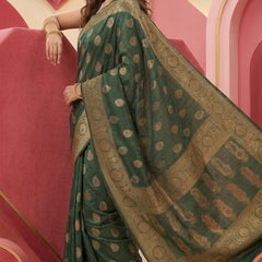 Eri Tussar Silk Handloom Banarasi Saree with Rich Zari Weaving - View 5