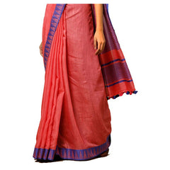 Bhagalpuri Handloom Kota Silk Temple Border Saree And Variation Of Colors With Striped Blouse Piece - View 3