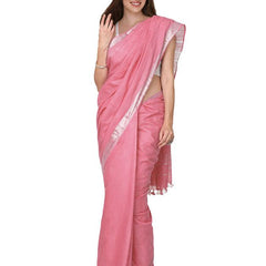 Bolus Brown women's Cotton Slub Saree With Blouse Piece
