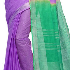 Bhagalpuri Handloom Linen Cotton Blend Two Dye Saree With Running Unstitched Blouse Piece - View 6
