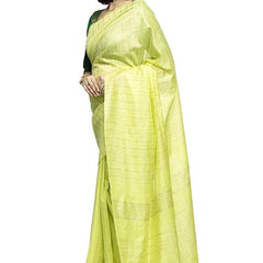 Art Silk Handloom Bhagalpuri Striped Kota Saree (Lime_Green) - View 3
