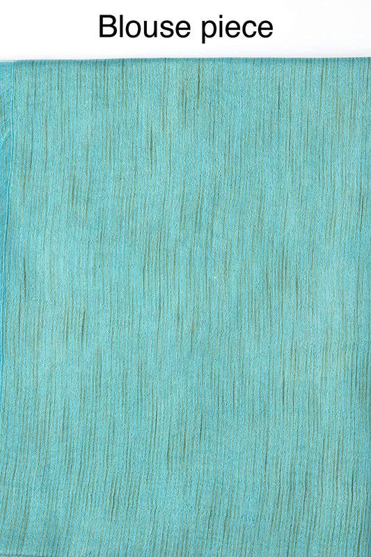 Kota Art Silk Handloom Striped Saree (Cyan) - View 2