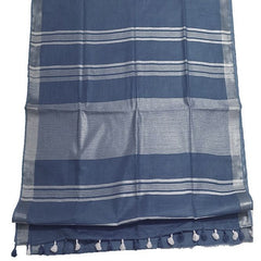Bhagalpuri Linen Cotton Blend Saree With Blouse Piece - View 4