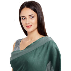 Hookers' Green women's Bhagalpuri Handloom Blend Linen-Cotton Saree With Running Unstiched Blouse Piece_Free Size_Variation Of Colors - View 7