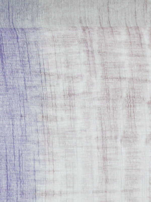 Ultra Violet & Fallow Brown women's Bhagalpuri Handloom Cotton Linen Slub Blend Tie Two Dye (Sibory Two Dye) Saree With Running Unstitched Blouse Piece - View 6