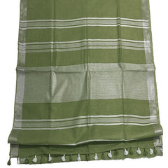 Reseda Green women's Bhagalpuri Linen Saree With Blouse Piece - View 2