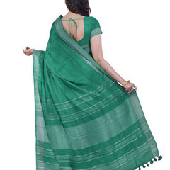 Bhagalpuri Handloom Cotton-Linen Blend Saree Combo (Pack Of 2) With Running Unstiched Blouse Piece - View 4