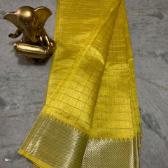 Cotton Silk Handloom Bhagalpuri Wide Border Check Saree