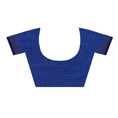 Fine Blue women's Bhagalpuri Handloom Blend Linen-Cotton Saree With Running Unstiched Blouse Piece_Free Size_Variation Of Colors - View 4