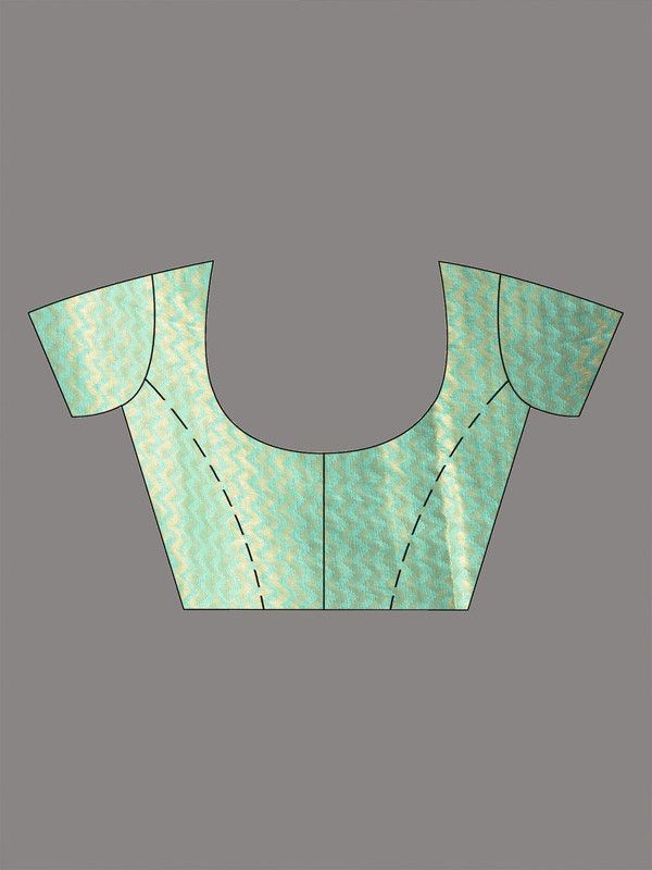 Handloom Cotton Tissue Silk Designer Weaving Motif Saree (Aquamarine_Turquoise) - View 5