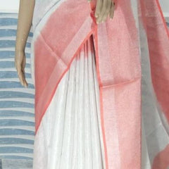 Tissue Linen Bhagalpuri Handloom Two Dye Saree for women's