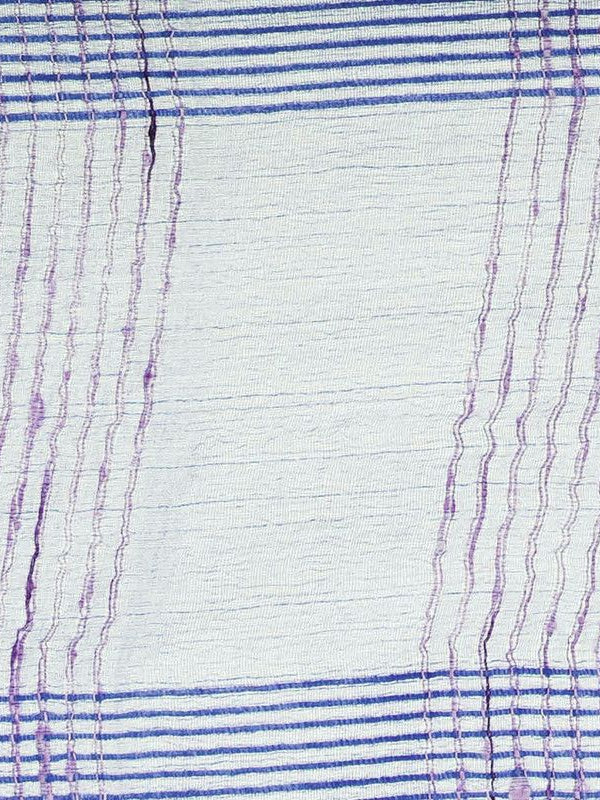Amethyst Violet women's Bhagalpuri Kota Doria Silk Semi Transparent Saree With Unstiched Blouse Piece - View 5
