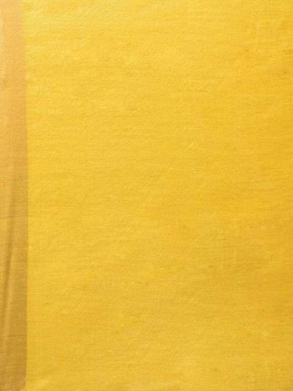 Coke Brown & Canary Yellow Bhaglpuri Munga Blend Handloom Tussar Saree with Blouse Piece - View 5