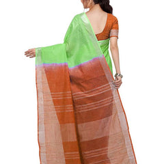 Bhagalpuri Handloom Pure Cotton Two Dye Saree With Running Unstitched Blouse Piece - View 5