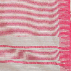 Bhagalpuri Handloom Kota Silk Temple Border Saree And Variation Of Colors With Striped Blouse Piece - View 3