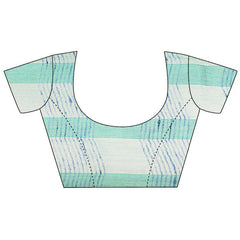 Capri Cyan women's Bhagalpuri Kota Doria Silk Semi Transparent Saree With Unstiched Blouse Piece - View 5