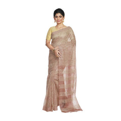 Bhagalpuri Kota Doria Silk Semi Transparent Saree With Unstiched Blouse Piece