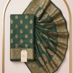 Eri Tussar Silk Handloom Banarasi Saree with Rich Zari Weaving - View 7