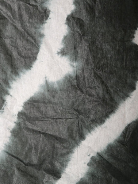 Art Silk Kota Striped Sibory Handloom Two Dye Saree (Black & White) - View 4