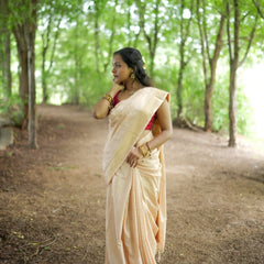 Exclusive Handwoven  Cotton SIlk Mangalgiri Saree With Running Blouse Piece - View 9